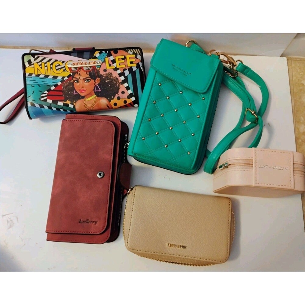 Nicole Lee Montana West Baellerry Womens Wallet Purse Bag Jewelry Case Lot of 5